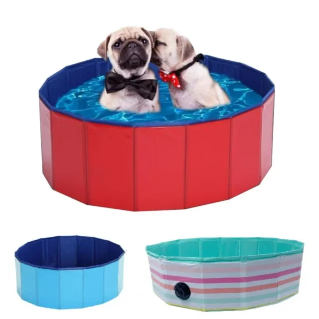 Pet Folding Bathtub Outdoor Portable Cat And Dog Swimming Pool PVC Anti-Slip Bath Basin for Cleaning And Playing with Water