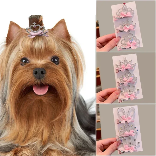 Dog Accessories Pet Grooming for Puppy Cat Dog Hair Clip Crown Bow Pet Hairpins Dog Multicolor Cat Headwear Pet Accessories - Image 2