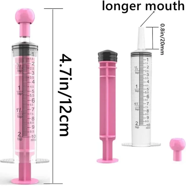 Measurement Syringe with Cap, for Scientific Labs, Liquid Dispensing, Pet and Party Supplies, Oral Liquid 5cc/5mL-10cc/10mL, 1pc - Image 6