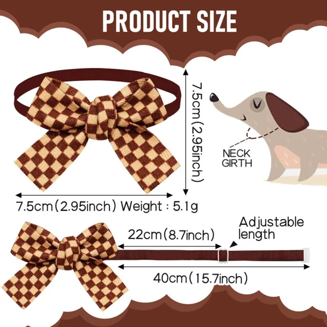 Autumn Pet Dog Bowtie Pet Bow Tie Plaid Dot Cat Puppy Grooming Bows for Small Dogs Classic Pets Collar Dog Cats Accessories - Image 2