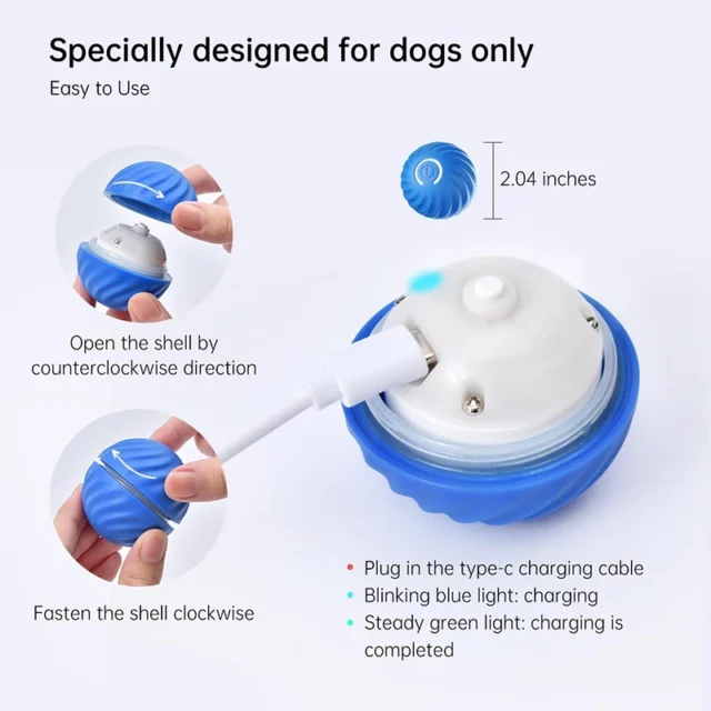 Smart Interactive Dog Toy Ball LED Light Bouncing Ball Active Rolling Ball for Small Medium Dogs Cats Pet Toys USB Rechargeable - Image 4