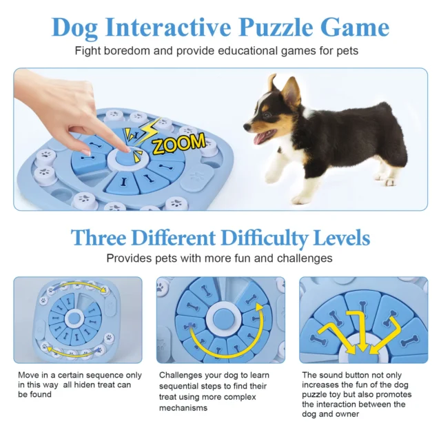 Dog Puzzle Toys Interactive Treat Dispensing Dog Toys for Large Medium Small Dogs Educational Slow Food Training Pet Products - Image 4