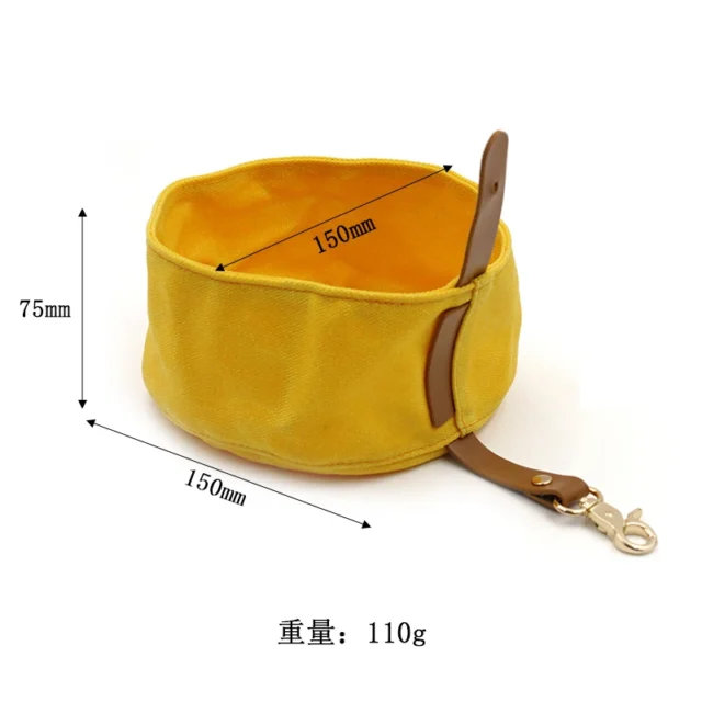 1000Ml Folding waterproof canvas Dog Bowl Portable Travel Pet Food foldable Cat Dog Water Bowl Puppy Feeder Dog Accessories - Image 3