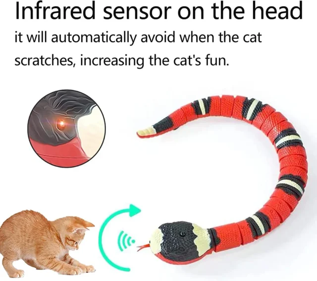 USB Rechargeable Smart Sensing Interactive Cat Toys Automatic Eletronic Snake Cat Teasering PlayKitten Toys for Cats Dogs Pet - Image 4