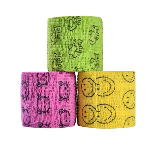 Cute Self-adhesive Elastic Bandage for Pet Dog Cat Bandage Leg Cover Protector Strap Medical Bandage Non-woven Cohesive Bandage - Image 3