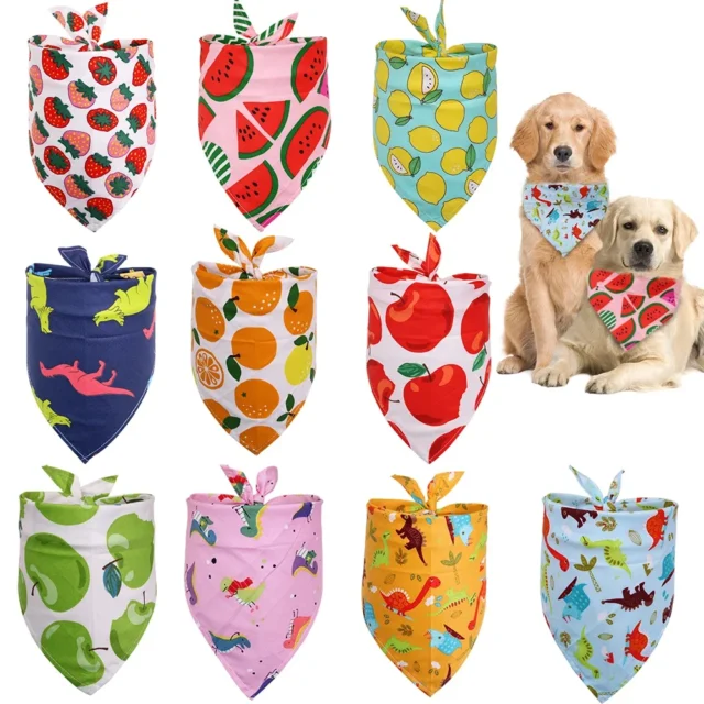 1 Pcs Dog Accessories Cotton Dog Bandana Scarf Summer Pet Bandana Small Dogs Cats Bibs Pet Accessories Bandanas For Dogs