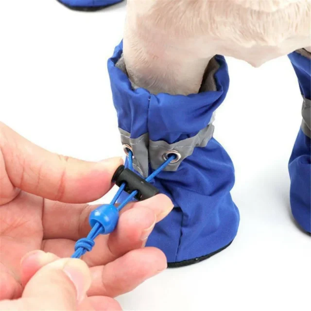 4pcs Pet Dog Shoes Anti-Slip Waterproof Shoes For Dogs Rain Snow Dog Boots Footwear Thick Warm Cat Dog Socks Small Dogs Slippers - Image 2