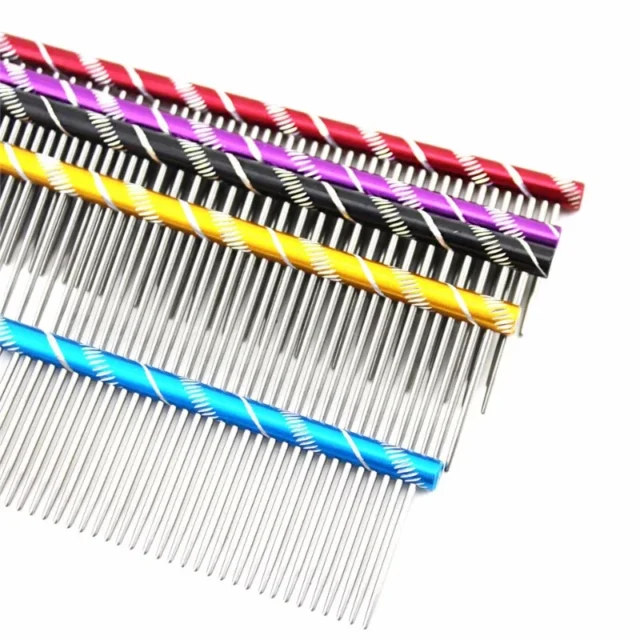 Pet Dog Comb Bright Multi-Colored Stripe Grooming Comb For Shaggy Cat Dogs Barber Grooming Tool 19cm/16cm Random Color - Image 3