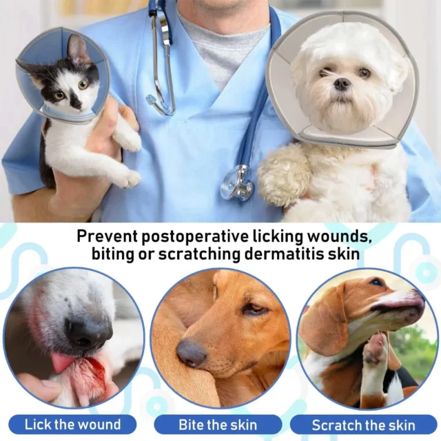 New Generation Cat Dog Cone Collar Adjustable Protective After Surgery Prevent Pets From Bite Licking Scratching Touching Wound - Image 5