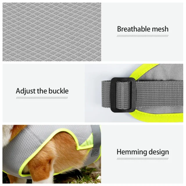 Comfortable Reflective Dog Cooling Vest, Breathable Mesh, Adjustable for Large and Medium Dogs, Pet Supplies, Summer - Image 2