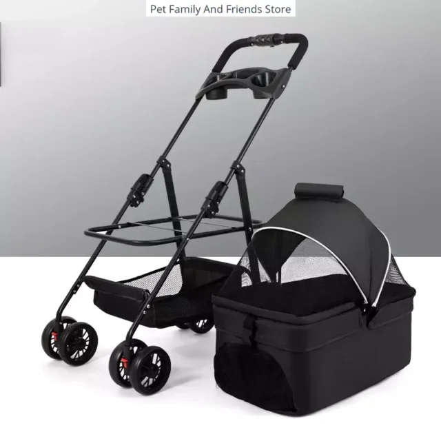 Pet Cat Dog Cart Portable Foldable Trolley Going Out Small Pet Cart Dinner Plate Pet Cart Poussettes Transportadora Para Gato - Image 6