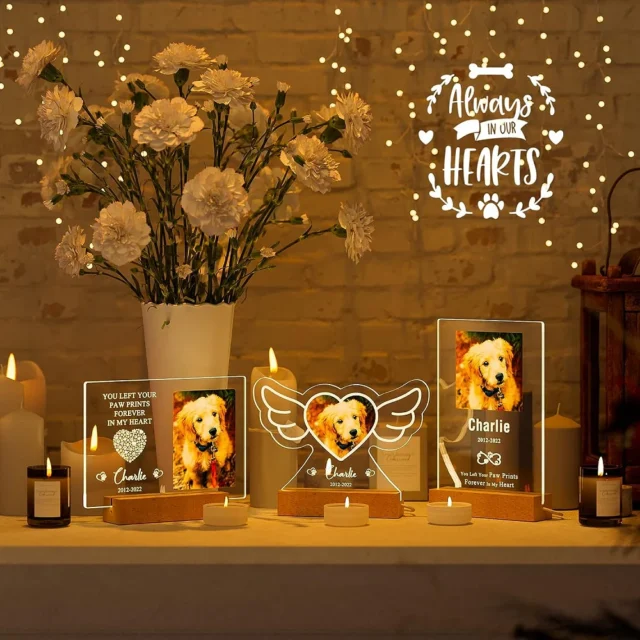 Personalized Custom Pet Photo Frame 3D Acrylic Lamp Customized Dog Cat Memorial Photo Frame Pet Sympathy Gifts LED Night Light - Image 4