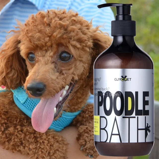 Free Shipping 500ml Poodle Shampoo Dog Shower Gel Shampoo Sensitive PH Balanced Dog Shampoo Pet Products Dog Bath Teddy Supplies