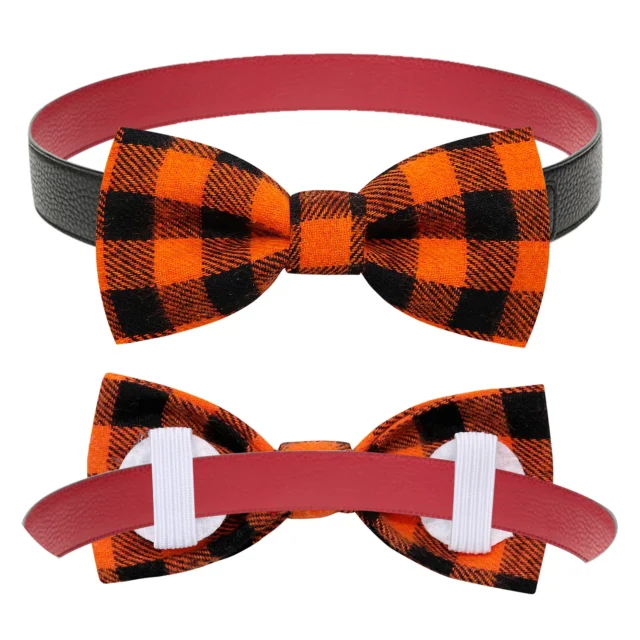 10PS Dog Bow Tie Cotton Plaid Samll Dog Cat Bowties Collar Bows Dogs Collar Accessories Pets Grooming Accessories For Small Dogs - Image 4