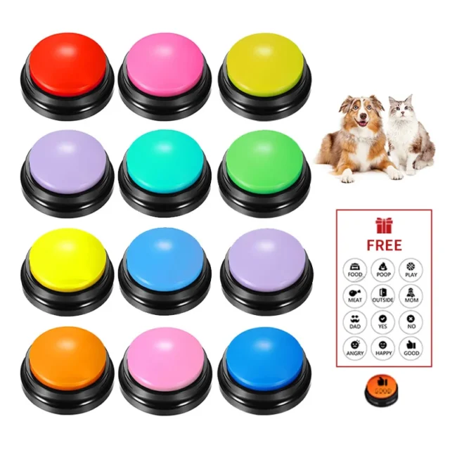 8/11pcs Voice Recording Button Pet Toys Dog Buttons for Communication Pet Training Buzzer Recordable Talking Toy Intelligence