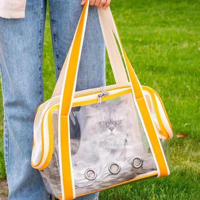 Cat Carrier Bag Outdoor Pet Shoulder Bag Carriers Backpack Breathable Portable Travel Transparent Bag For Small Dogs Cats - Image 3