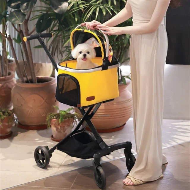 Portable Pet Stroller for Dogs and Cats Trolley Detachable Folding Puppy Stroller Outdoor Camping Travel Carrying Car Cat Bag Z