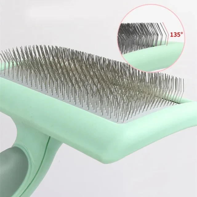 Dog Brush Stainless Steel Dogs Combs Massage Dog Grooming Brush Pet Hair Remover Cleaning Tools Soft Handle Cat Comb Brush Cat - Image 3