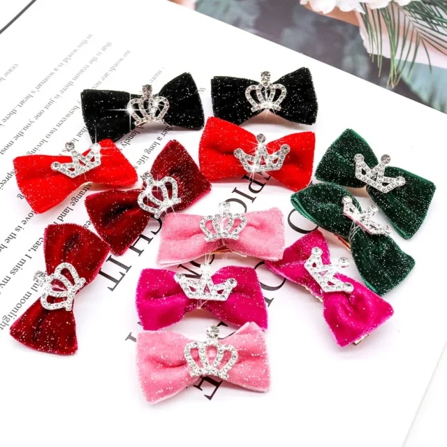 10PCS Glitter Dogs Bow Hairpin Puppy Crown Bow Clips for Dog Queen Cat Dog Hair Clip Dog Hair Accessories Pet Supplies - Image 6