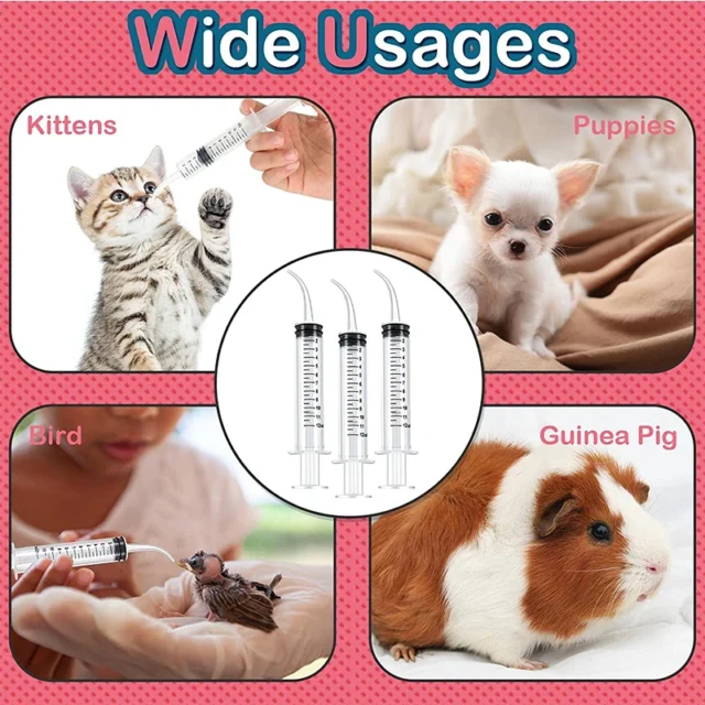 12ml Pet Feeding Syringes with Measurement for Small Dog Cats Puppy Kitten and Other Small Animal Liquid Syringe Feeder Supplies - Image 5