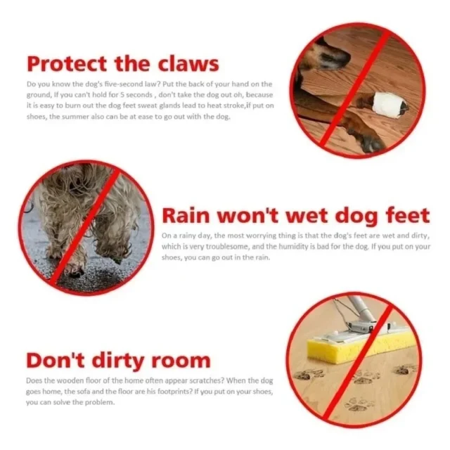 Waterproof Pet Dog Shoes, Anti-slip Rain Boots, Footwear for Small Cats Dogs, Puppy, Chihuahua, Winter Style, 4Pc Set - Image 5