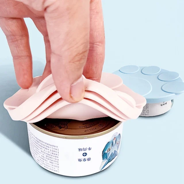 Cute Cat Paw Can Storage Cover Reusable Pet Food Cover Can Lid 2-in-1 Fresh-keeping Food Cover Spoon Tin Cans Food Accessories - Image 2