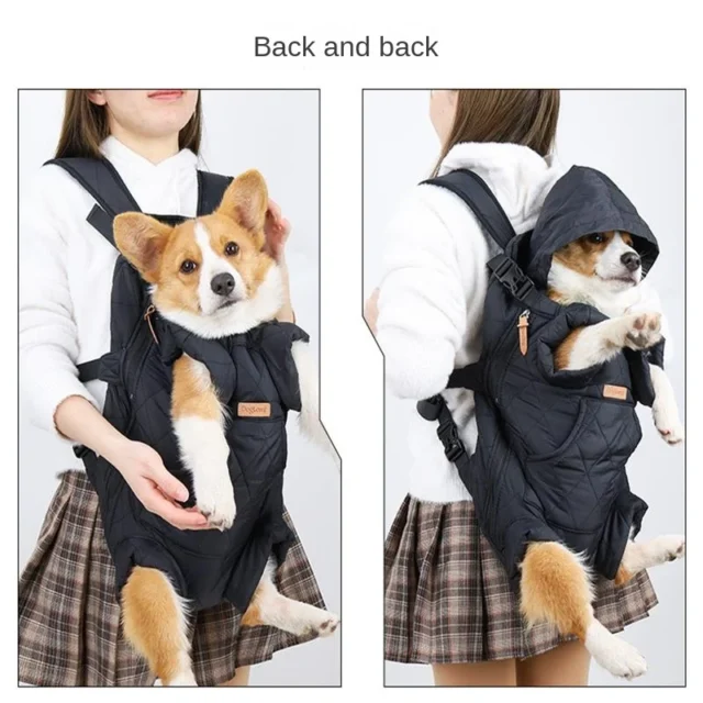 New Dog Carrier Bag Thickened Pet Outgoing Portable Strap Chest Backpack Free Hands Warm Backpack In Winter for Kitten and Puppy - Image 3