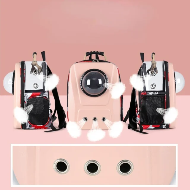 Outdoor Travel Puppy Cat Backpack Carrier Bag Breathable Pet Space Capsule Transporter Foldable - Image 2