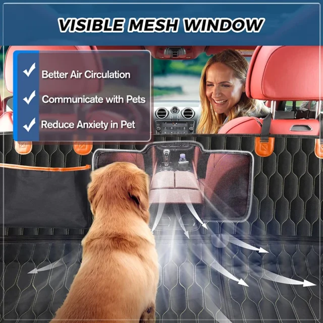 Benepaw 6 in1 Dog Car Seat Cover Waterproof Mesh Visual Window Hammock Durable Nonslip Pet Back Seat Protector For Trucks SUVs - Image 3