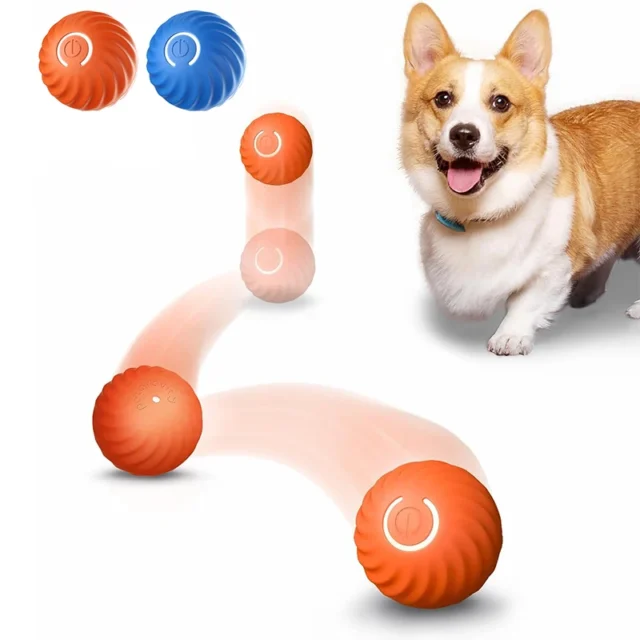 Smart Interactive Dog Toy Ball LED Light Bouncing Ball Active Rolling Ball for Small Medium Dogs Cats Pet Toys USB Rechargeable