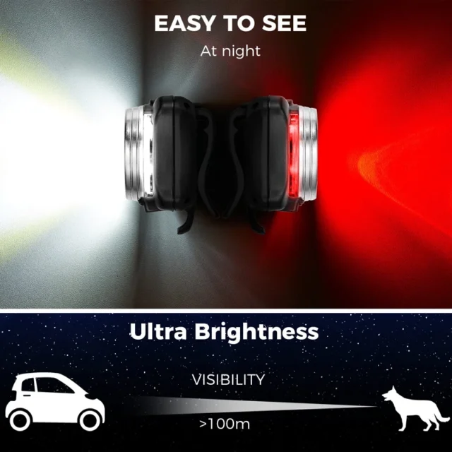 Benepaw LED Dog Collar Light For Night Walking Waterproof Safety Clip-on Pet Light Rechargeable 4 Modes Walking Running Cycling - Image 4