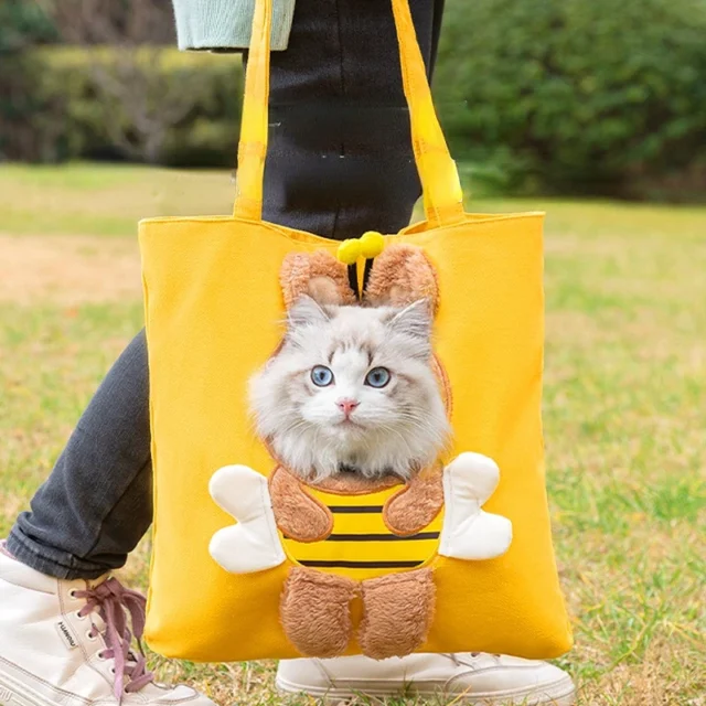 Pet Canvas travel Bag Shoulder outdoor carrier Bag Cats and Dogs Tote Bag Small Pet Carrier Bag Fashionable Breathable - Image 2