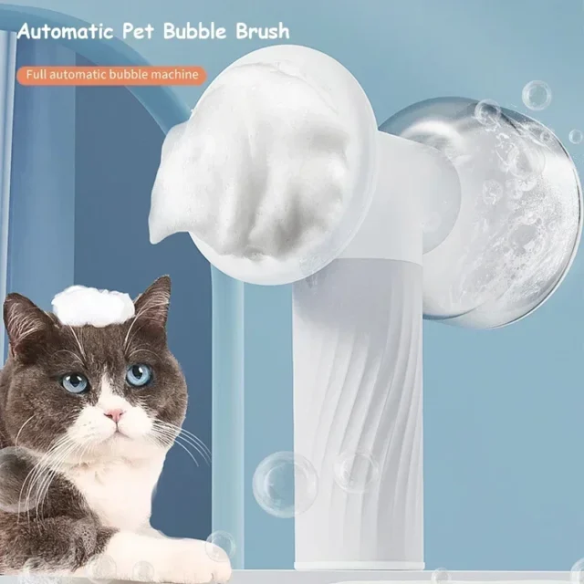 Automatic Pet Bubble Brush Bath Foamer Soothing Massage Dispenser Dog Cat Wireless Electric Shower Brush Bath Grooming Supplies - Image 3