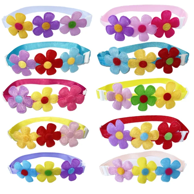 50/100pcs Colorful Flower Dog Bow Tie Beautiful Pet Dog Cat Bowties Collar Fashion Cute Pet Accessories For Small Dogs - Image 3