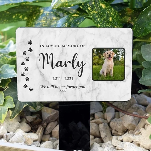 Personalised Pet Memorial Stake Acrylic Marker Grave Pet Gravestones Cat Dog Souvenirs Pet Loss Add Photo And Text Memorial Gift - Image 4