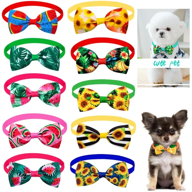 10pcs Pet Accessories Small Dog Bow Tie For Puppy Dog Bowties Collar Adjustable Girl Dogs Bowtie For Cat Dog Collar Pet Supplier