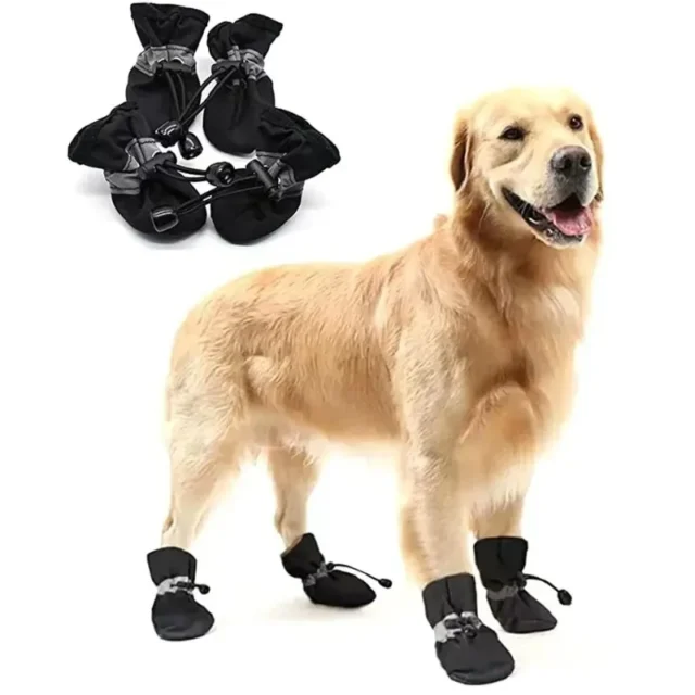 Waterproof Pet Dog Shoes, Anti-slip Rain Boots, Footwear for Small Cats Dogs, Puppy, Chihuahua, Winter Style, 4Pc Set - Image 2