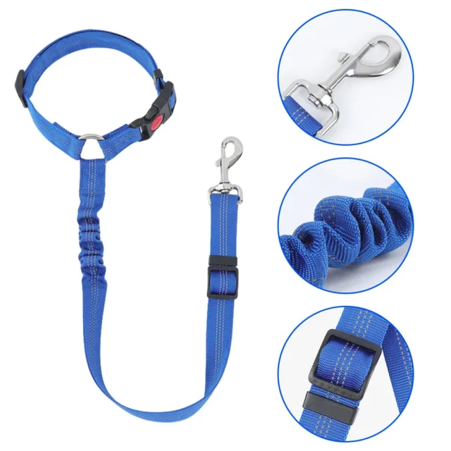 New Solid Two-in-one Dog Harness Leash Pet Car Seat Belt BackSeat Safety Belt Adjustable for Kitten Dogs Collar Pet Accessories - Image 5