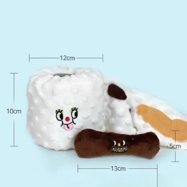 Pet Dog Simulation Toilet Paper Pet Toy Poop Picking Suit Dog Plush Toy Cat Hidden Food Squeak Interactive Supplies - Image 6