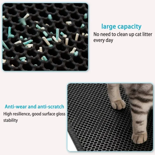 Cat Litter Mat With Gift Double Layer Waterproof Pet Litter Box Mat Non-slip Sand Cat Pad Washable Bed Mat Clean Pad Products - Image 4