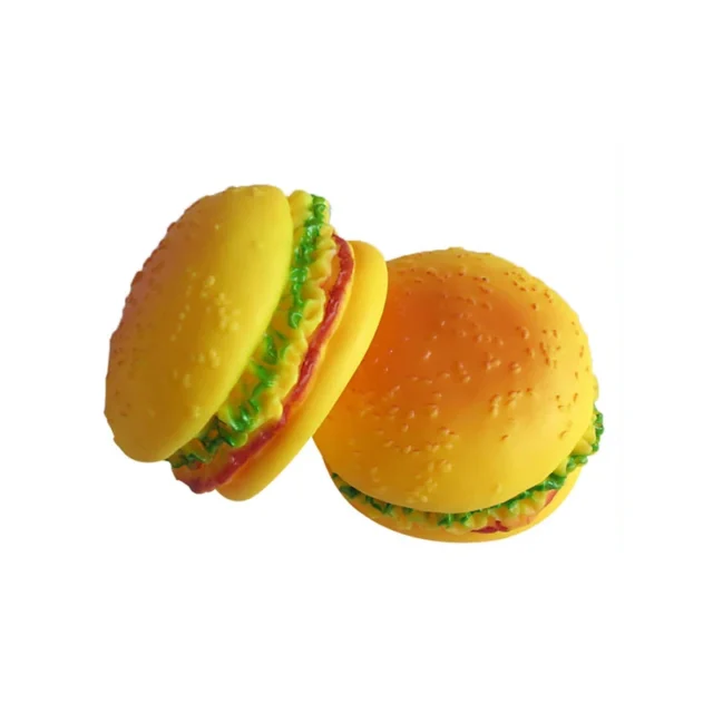 Rubber Hamburger Shaped Squeak Toy for Pet Screaming Chew Squeaky Dog Cat Toys Training Playing Toy 1Pcs - Image 5