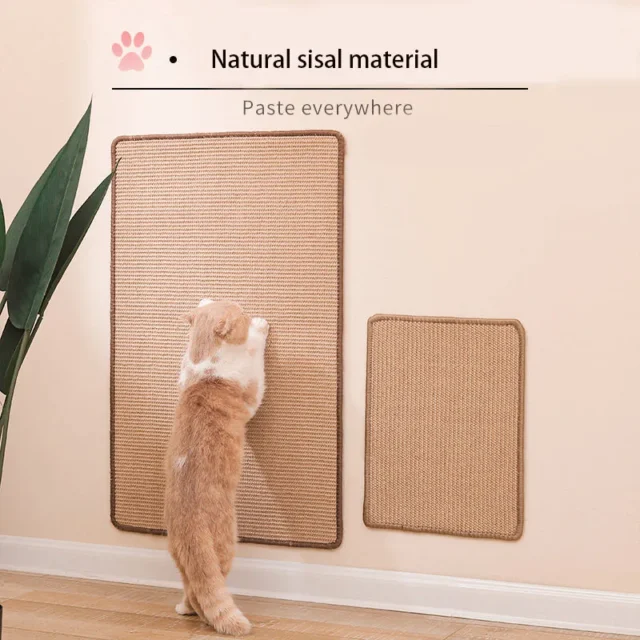 Carpet Cat Scratching Mat Sisal,Cat Scratching Pad for Indoor Cats with Adhesive Hook Loop Tape,Cat Wall Scratchers