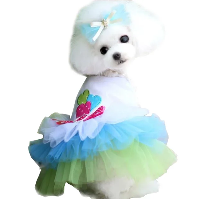 Summer Dogs Tutu Dress Lace Mesh Pet Clothes For Small Dog Colorful Sweet Puppy Wedding Dress Good Quality Dog Clothes - Image 5