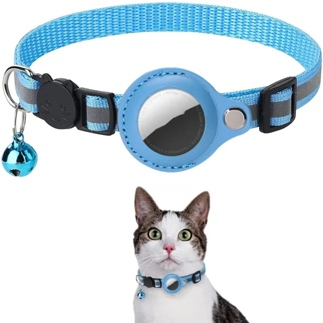 Anti Lost Cat Collar Anti Lost Locator WaterProof Reflective Pet Kitten Necklace Tracker With Bell Cats Accesories Pet Supplies