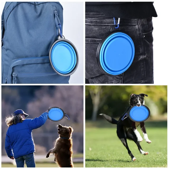 Collapsible Pet Silicone Dog Food Water Bowl Outdoor Camping Travel Portable Folding Pet Supplies Pet Bowl Dishes with Carabiner - Image 6