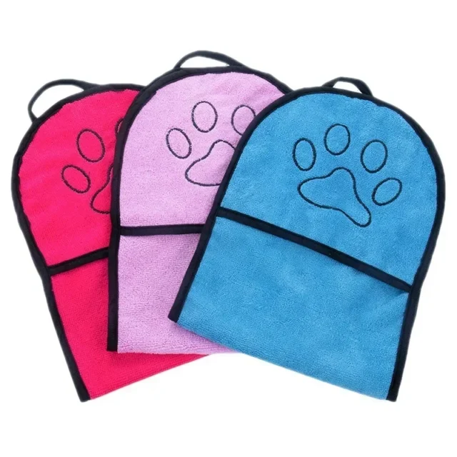 Quick Dry Pet Towel Pet Supplies Soft Dog Bath Robe Towel Fiber Absorbent Cat Bath Towel Convenient Pet Cleaning Washcloth - Image 5