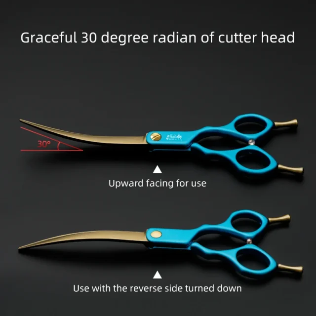 Pet hair trimming scissors special gold blades curved scissors dog hair trimming artifact Teddy hair trimming scissors household - Image 4