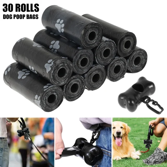 30Roll Dog Poop Bags Disposable Pet Waste Bags Dog Waste Bags Design Pet Poop Clean Pick Up Bone Bag Dispenser Tools - Image 2