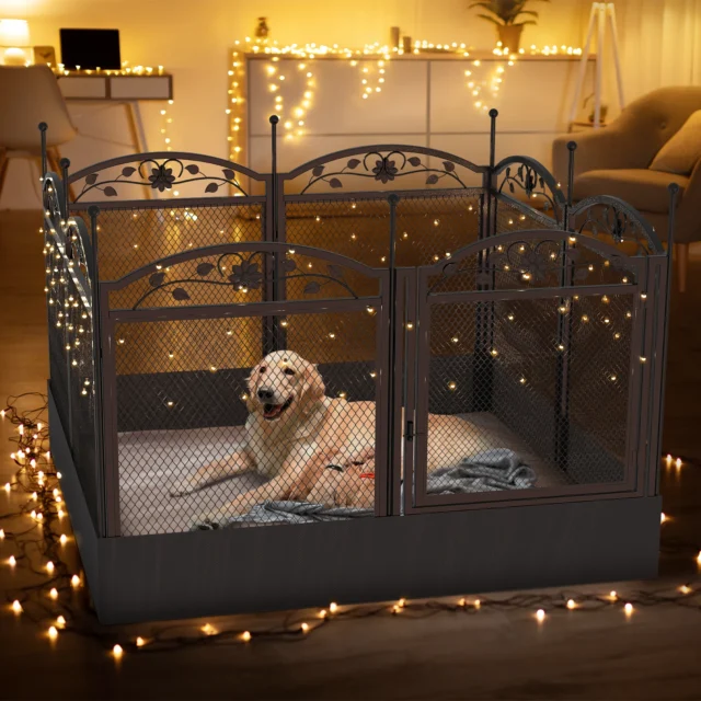 Dog Playpen Fence Detachable Play Pen Exercise Puppy Kennel Cage Dogs Supplies Dog Fences 8 Panels with Waterproof Fertility Pad - Image 3