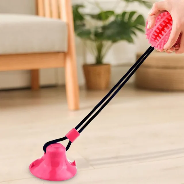 Dog Suction Cup Toy Tug of War Dog Toy Dog Treat Food Dispensing Ball with Rope Aggressive Chewers Pet Puppy Teeth-Cleaning Toys - Image 4